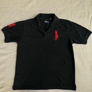 Polo by Ralph Lauren Black Shirt with Red Embroidery